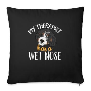 Bernedoodle Hund - Sofakissenbezug 45 x 45 cm - Schwarz - Vorne