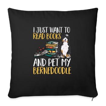 Bernedoodle Dog - Sofa pillowcase 17,3'' x 17,3'' (45 x 45 cm) - black - Front