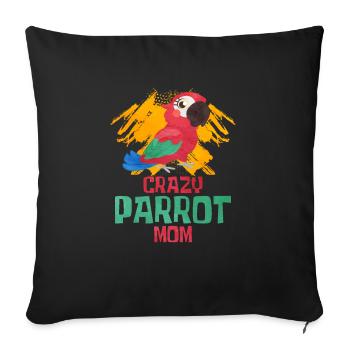 Cadeau de perroquet gris africain - Housse de coussin décorative 45 x 45 cm - noir - Devant