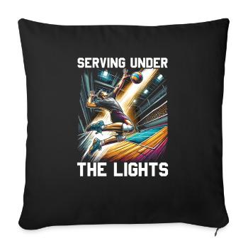Amateur de volley-ball en salle Joueur de volley-ball sportif - Housse de coussin décorative 45 x 45 cm - noir - Devant