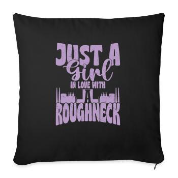 Juste Une Fille Amoureuse D’une Plate-Forme Pétrolière Brute Oilfi - Housse de coussin décorative 45 x 45 cm - noir - Devant