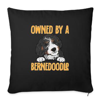 Bernedoodle Dog - Sofa pillowcase 17,3'' x 17,3'' (45 x 45 cm) - black - Front