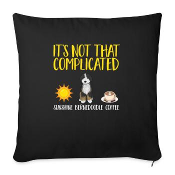 Bernedoodle Dog - Sofa pillowcase 17,3'' x 17,3'' (45 x 45 cm) - black - Front