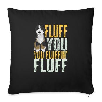 Bernedoodle Hund - Sofakissenbezug 45 x 45 cm - Schwarz - Vorne