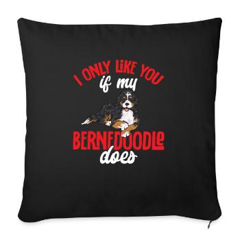 Bernedoodle Hund - Sofakissenbezug 45 x 45 cm - Schwarz - Vorne