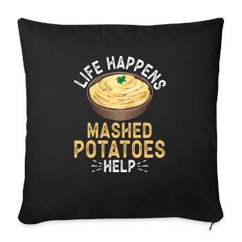 Mashed potatoes Mashed potatoes - Sofa pillowcase 17,3'' x 17,3'' (45 x 45 cm) - black - Front