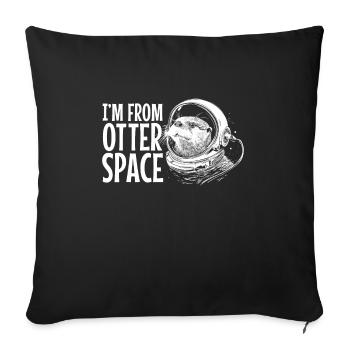 Otter Space Funny Otter Astronaut - Sofa pillowcase 17,3'' x 17,3'' (45 x 45 cm) - black - Front