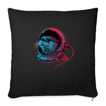 Otter Space Lustig Otter Astronaut - Sofakissenbezug 45 x 45 cm - Schwarz - Vorne