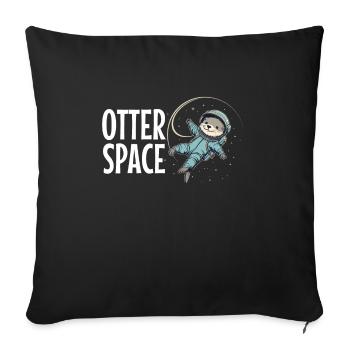 Otter Space Funny Otter Astronaut - Sofa pillowcase 17,3'' x 17,3'' (45 x 45 cm) - black - Front