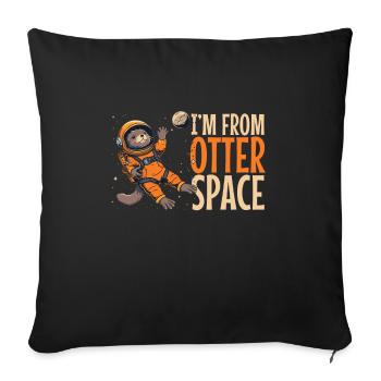 Otter Space Funny Otter Astronaut - Sofa pillowcase 17,3'' x 17,3'' (45 x 45 cm) - black - Front