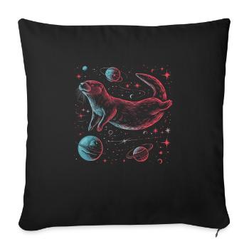 Otter Space Lustig Otter Astronaut - Sofakissenbezug 45 x 45 cm - Schwarz - Vorne