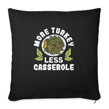 Casserole de Thanksgiving aux haricots verts - Housse de coussin décorative 45 x 45 cm - noir - Devant