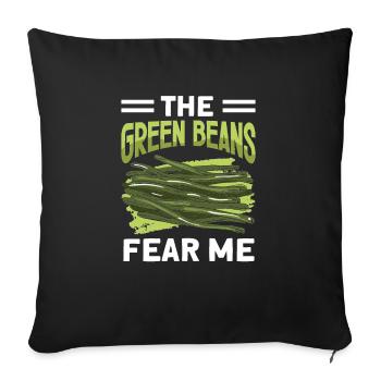 Casserole de Thanksgiving aux haricots verts - Housse de coussin décorative 45 x 45 cm - noir - Devant