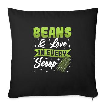 Casserole de Thanksgiving aux haricots verts - Housse de coussin décorative 45 x 45 cm - noir - Devant