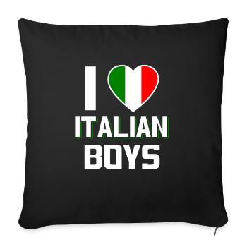 I Love Italian Boys Nationality Italy - Sofa pillowcase 17,3'' x 17,3'' (45 x 45 cm) - black - Front