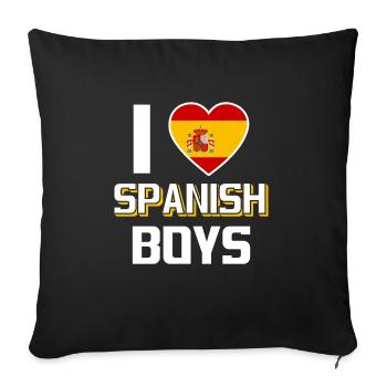 I Love Spanish Boys Nationality Spain - Sofa pillowcase 17,3'' x 17,3'' (45 x 45 cm) - black - Front