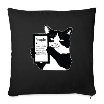1 Star People Funny Cat Lover Failing At Feline - Sofa pillowcase 17,3'' x 17,3'' (45 x 45 cm) - black - Front