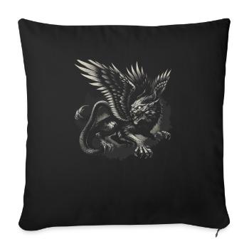 Piasa Bird Mythical Creature Folklore Urban Legend - Sofa pillowcase 17,3'' x 17,3'' (45 x 45 cm) - black - Front