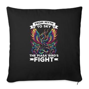 Piasa Oiseau Créature mythique Folklore Légende urbaine - Housse de coussin décorative 45 x 45 cm - noir - Devant