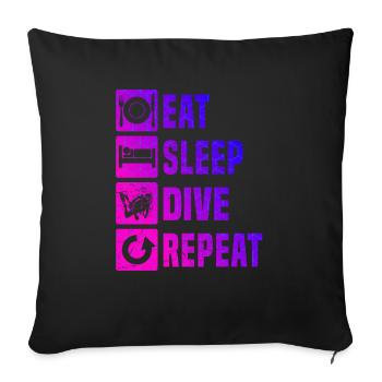 Diving Diver Scuba Taucher Tauchen Scuba Diver - Sofa pillowcase 17,3'' x 17,3'' (45 x 45 cm) - black - Front