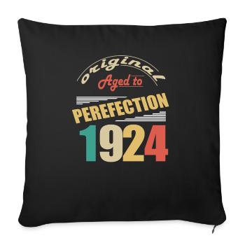 I'm 100 years old | I was born in 1924 - birth - Sofa pillowcase 17,3'' x 17,3'' (45 x 45 cm) - black - Front