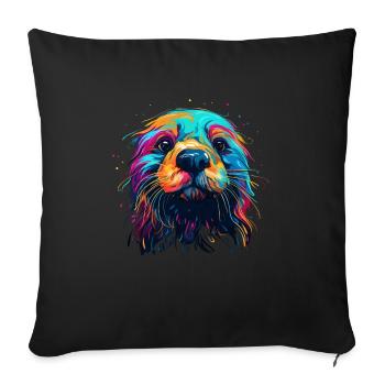 Otter Funny Gift - Sofa pillowcase 17,3'' x 17,3'' (45 x 45 cm) - black - Front