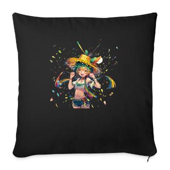 Fiesta mexicaine Cinco De Mayo - Housse de coussin décorative 45 x 45 cm - noir - Devant
