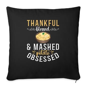 Mashed potatoes Mashed potatoes - Sofa pillowcase 17,3'' x 17,3'' (45 x 45 cm) - black - Front