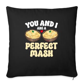 Mashed potatoes Mashed potatoes - Sofa pillowcase 17,3'' x 17,3'' (45 x 45 cm) - black - Front