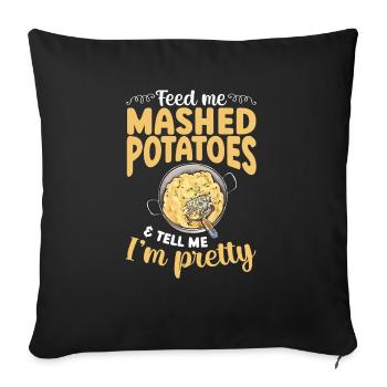 Mashed potatoes Mashed potatoes - Sofa pillowcase 17,3'' x 17,3'' (45 x 45 cm) - black - Front