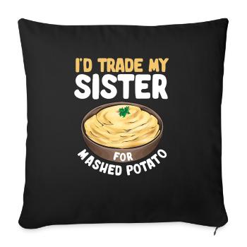 Mashed potatoes Mashed potatoes - Sofa pillowcase 17,3'' x 17,3'' (45 x 45 cm) - black - Front