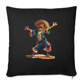 Fiesta mexicaine Cinco De Mayo - Housse de coussin décorative 45 x 45 cm - noir - Devant
