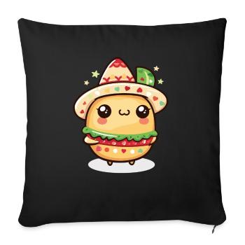 Fiesta mexicaine Cinco De Mayo - Housse de coussin décorative 45 x 45 cm - noir - Devant