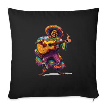 Fiesta mexicaine Cinco De Mayo - Housse de coussin décorative 45 x 45 cm - noir - Devant