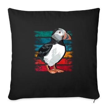 Gift for Atlantic Puffins - Sofa pillowcase 17,3'' x 17,3'' (45 x 45 cm) - black - Front