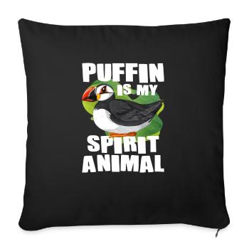 Puffin Bird Gift - Sofa pillowcase 17,3'' x 17,3'' (45 x 45 cm) - black - Front