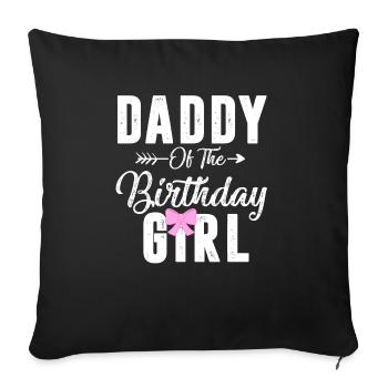 Papa de la fille d’anniversaire fille assortie famille - Housse de coussin décorative 45 x 45 cm - noir - Devant