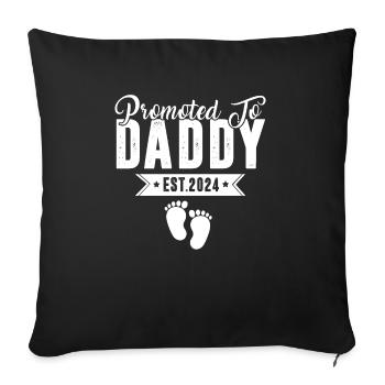 Promoted To Daddy Est 2024 Baby Gift For New Daddy - Sofa pillowcase 17,3'' x 17,3'' (45 x 45 cm) - black - Front