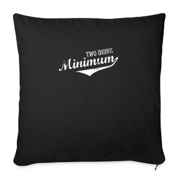 T-shirt à deux verres minimum - Funny Bar disant boire - Housse de coussin décorative 45 x 45 cm - noir - Devant