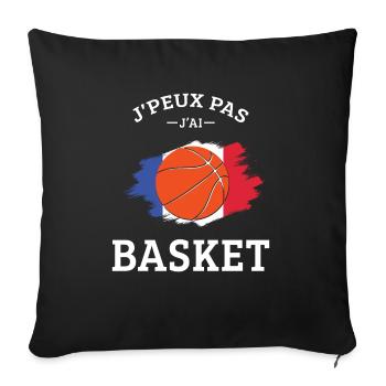 Je Peux pas j'ai Basket Basket-Ball Basketteur fan - Housse de coussin décorative 45 x 45 cm - noir - Devant