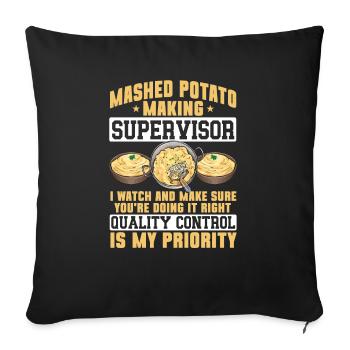 Mashed potatoes Mashed potatoes - Sofa pillowcase 17,3'' x 17,3'' (45 x 45 cm) - black - Front