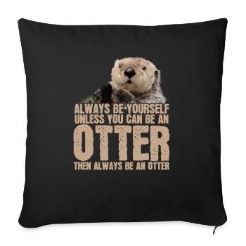 Otter - Sofakissenbezug 45 x 45 cm - Schwarz - Vorne