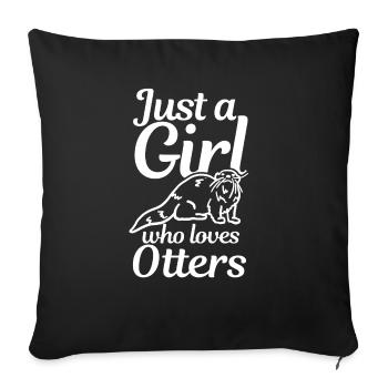 Otter - Sofakissenbezug 45 x 45 cm - Schwarz - Vorne