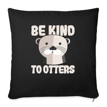 Être enfant loutre drôle cadeau - Housse de coussin décorative 45 x 45 cm - noir - Devant