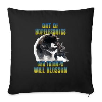 Ukraine T soutien soldats Ukraine Stand with - Housse de coussin décorative 45 x 45 cm - noir - Devant