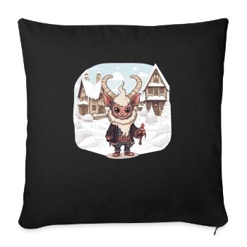 Kawaii Krampus Perchten mask Kawaii Krampus - Sofa pillowcase 17,3'' x 17,3'' (45 x 45 cm) - black - Front