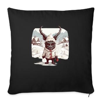 Krampus Mask | Costume Krampus | Tradition - Housse de coussin décorative 45 x 45 cm - noir - Devant