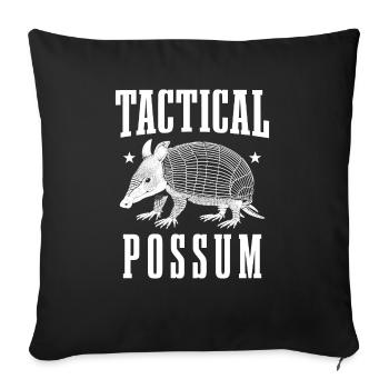 Gürteltier Tactical Possum - Sofakissenbezug 45 x 45 cm - Schwarz - Vorne