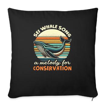Endangered Species Sei Whale Animal Rights - Sofa pillowcase 17,3'' x 17,3'' (45 x 45 cm) - black - Front
