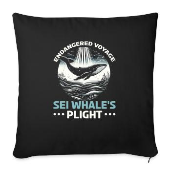 Espèces en voie de disparition Droits des animaux du rorqual boréal - Housse de coussin décorative 45 x 45 cm - noir - Devant